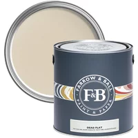 Farrow & Ball Dead Flat 2.5L paint can, Joa's White No. 226, dark blue label, open lid showing light beige paint.