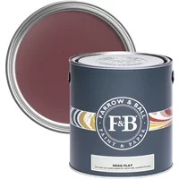 Farrow & Ball Dead Flat paint can, 2.5L, Preference Red No. 297, dark gray label with color swatch band.