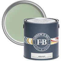 Farrow & Ball Dead Flat 2.5L paint can, Whirlybird No. 309, ultra-matt finish, green lid, dark blue container.