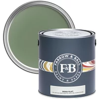 Farrow & Ball Dead Flat 5L paint can, Calke Green No. 34, dark gray label, ultra matt multi-surface finish.