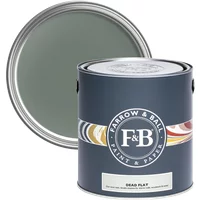 Farrow & Ball Dead Flat 5L paint can, Green Smoke No. 47, dark green ultra-matt finish, multi-surface use.