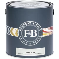 Farrow & Ball Dead Flat 5L paint can, dark gray with colorful swirl design, labeled "Sizing No. 314, Ultra Matt."