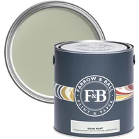 Farrow & Ball Dead Flat 5L paint can, Vert de Terre No. 234, dark blue label with color swatch and lid open.