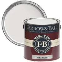 Farrow & Ball Estate Emulsion paint can, Great White No. 2006, with a chalky matt finish, maroon and white label.