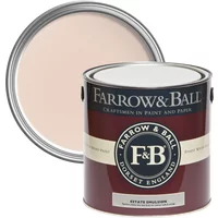 Farrow & Ball Estate Emulsion paint can, Pink Ground No. 202, with a chalky matt finish, dark red and white label.