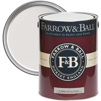 Farrow & Ball Great White No. 2006 exterior masonry paint in maroon can with silver lid and F&B logo.
