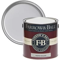 Farrow & Ball Modern Emulsion 5L paint can, Calluna No. 270, with maroon label and silver lid.