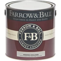 Farrow & Ball Modern Emulsion 5L paint can, Dibber No. 312, maroon with white lid and F&B logo.