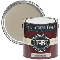 Farrow & Ball Modern Emulsion 5L paint can, light gray No. 17, with maroon label and white lid.
