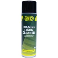 Fenwicks Foaming Chain Cleaner, 500ml aerosol can, green label with yellow accents and black cap.