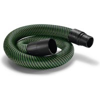 Green and black Festool AS/CTR suction hose extension with ribbed texture and two black connectors.