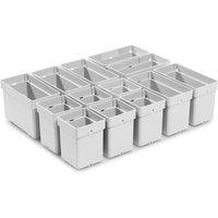 Gray Festool drawer insert boxes in various sizes, designed for Systainer cases, with foam pads included.