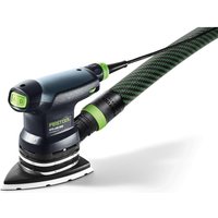 Festool DTS 400 REQ-Plus Delta Sander with ergonomic grip, triangular sanding pad, and green accents.