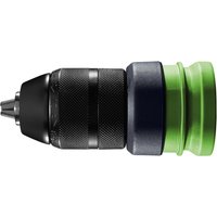 Black and green Festool FastFix keyless chuck for KHC18 drill, featuring a textured grip and compact design.