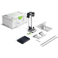 Festool MB 40 Mobile Drilling Attachment Set with silver drill stand, green accents, and storage case.