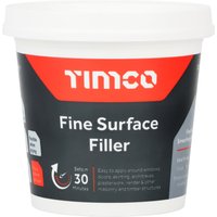 TIMCO Fine Surface Filler, 600g white tub with red and black label, sets in 30 minutes.