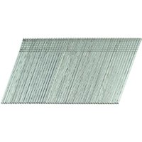 Angled 16 gauge stainless steel finishing brad nails by FirmaHold, arranged in a fanned stack.
