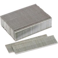 Firmahold Straight 16 Gauge Finishing Brad Nails, silver, neatly stacked in rows, with some nails laid flat.