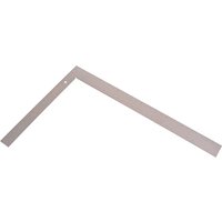Silver Fisher Steel Roofing Square with a right-angle design and a small hole near the corner for hanging.