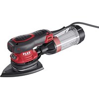 Red and black Flex ODE 2-100 EC compact delta sander with ergonomic grip and attached dust collection canister.