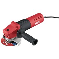 Red and black Flex Power Tools grinder with side handle, 1200W motor, and visible grinding disc.