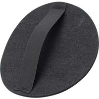 Black Flexipads hand grip backing pad for 150mm sanding discs with a curved handle on top.