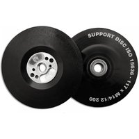 Black Flexipads angle grinder pad, 125mm, M14 thread, with soft flexible surface and metal center.