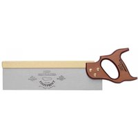 Brass back tenon saw with wooden handle, 350mm blade, 13 TPI, engraved with Footprint logo.
