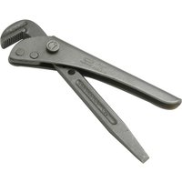Gray Footprint Pipe Wrench 698 Pattern with angled jaws and textured grip handle.
