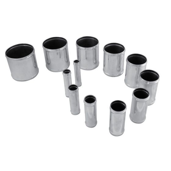 Silver Forge Alloy Hose Joiner, 75mm length with 51mm outer diameter, featuring a smooth metallic finish and multiple connecting sections for secure hose attachment.