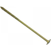 Tan wafer head construction screw, Torx T40 compatible, 8x360mm, with coarse threads and smooth shank.