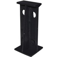 Black plastic Forgefix Loft Leg with rectangular base and top, featuring circular cutouts on the sides.