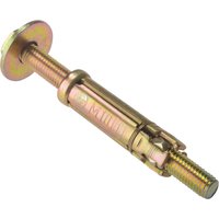 Gold ForgeFix Masonry Anchor Loose Bolt with hexagonal head and expanding sleeve for secure wall fastening.