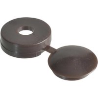 Brown ForgeFix Universal Screw Cover Caps with attached lid and central hole.