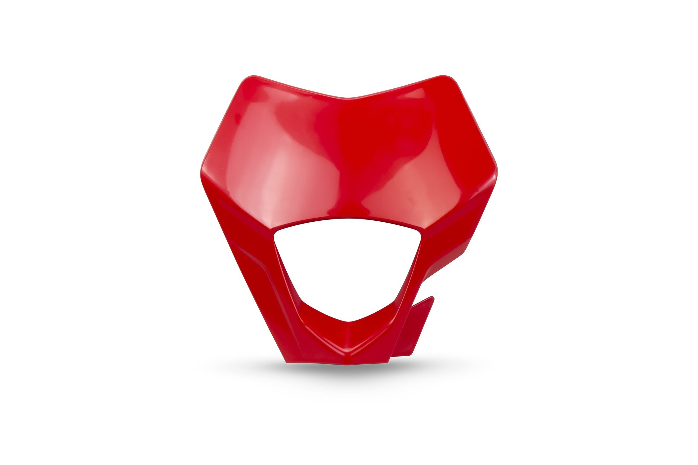 Red UFO headlight surround for Gas Gas EC 250 (2021-2023), featuring a sleek design with a prominent cut-out and smooth, glossy plastic finish.
