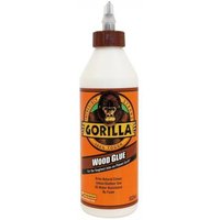 Gorilla Glue PVA Wood Glue 532ml bottle, orange label, brown cap, with Gorilla logo and wood glue text.