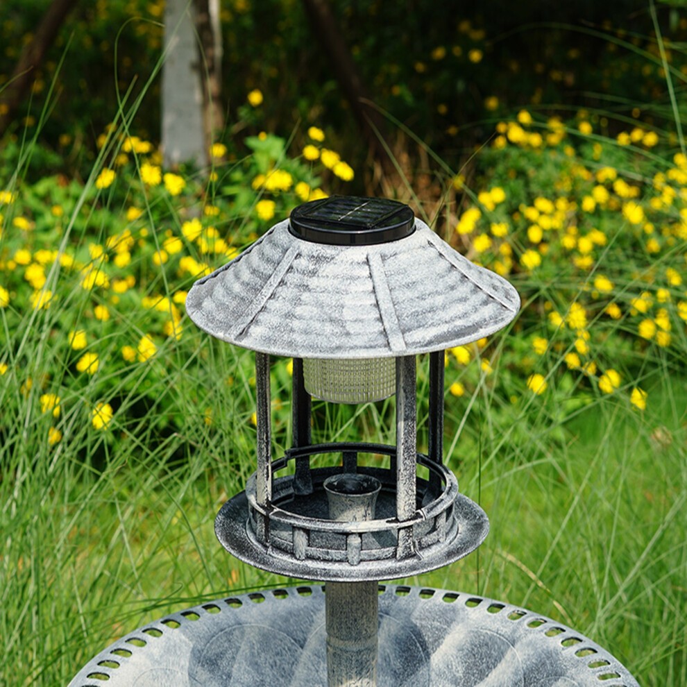 Gr8 Garden Grey Pedestal Solar Powered Bird Bath and Feeder with Planter - image 3