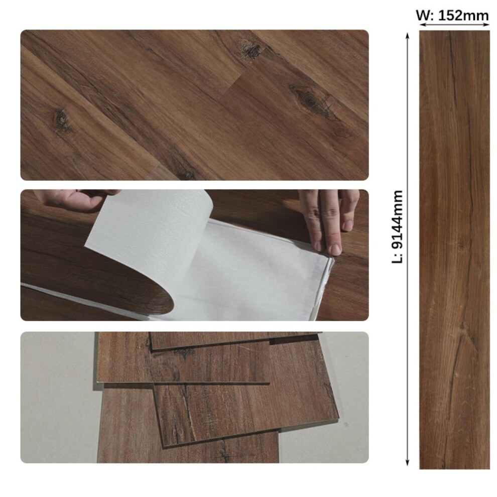Gr8 Home Brown Old Oak PVC Wood Effect Floor Planks 5sqm - image 4