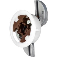Gripit Plasterboard Fixing Brown with white circular base, brown center, and metal wings for secure wall attachment.
