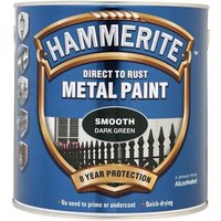 Hammerite Direct to Rust Smooth Finish Metal Paint Dark Green 2.5L - image 4