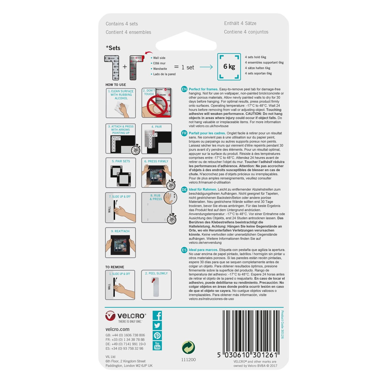 Hangables Wall Fasteners Corner Adhesive Strips Set of 4 - image 2