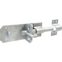 Heavy Brenton Padbolt, hot dipped galvanised, with rectangular base plate and sliding bolt mechanism by Sirius.