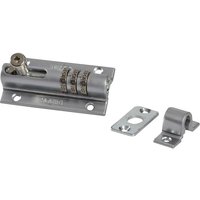 Henry Squire 3 Wheel Recodeable Combination Bolt Lock, silver, with mounting plate and loop bracket.
