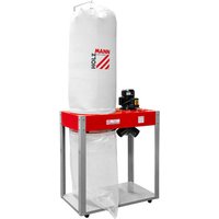 Holzmann ABS3000SE dust extractor with red base, large white collection bag, and metal frame.