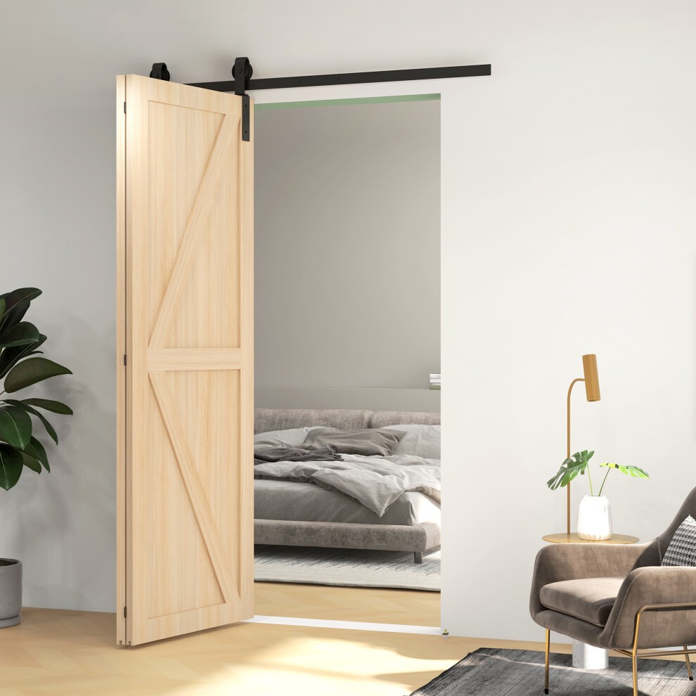 HOMCOM Bi-Folding Sliding Barn Door Hardware Kit Sliding Door Kit 5ft - image 5