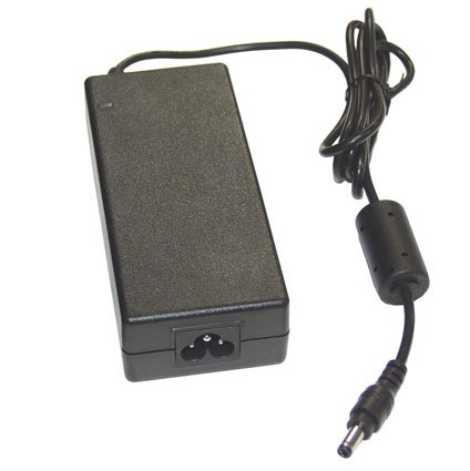 Black HP 394278-001 power adapter/inverter with a textured surface, featuring a power input socket and a connected cable ending in a cylindrical connector.
