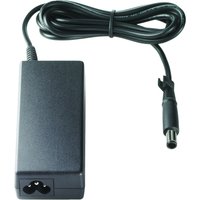 Black HP 90W Smart AC Adapter with rectangular power brick and attached cable ending in a round connector.