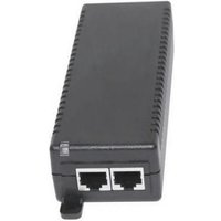 Black HP Poly power adapter with two Ethernet ports and a compact rectangular design.