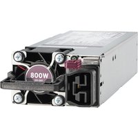 HPE Flex Slot Platinum power supply, silver rectangular unit, 800W, with cooling fan and hot-plug connectors.