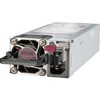 HPE 800W 1U power supply unit, silver casing, cooling fan, and connector ports visible.